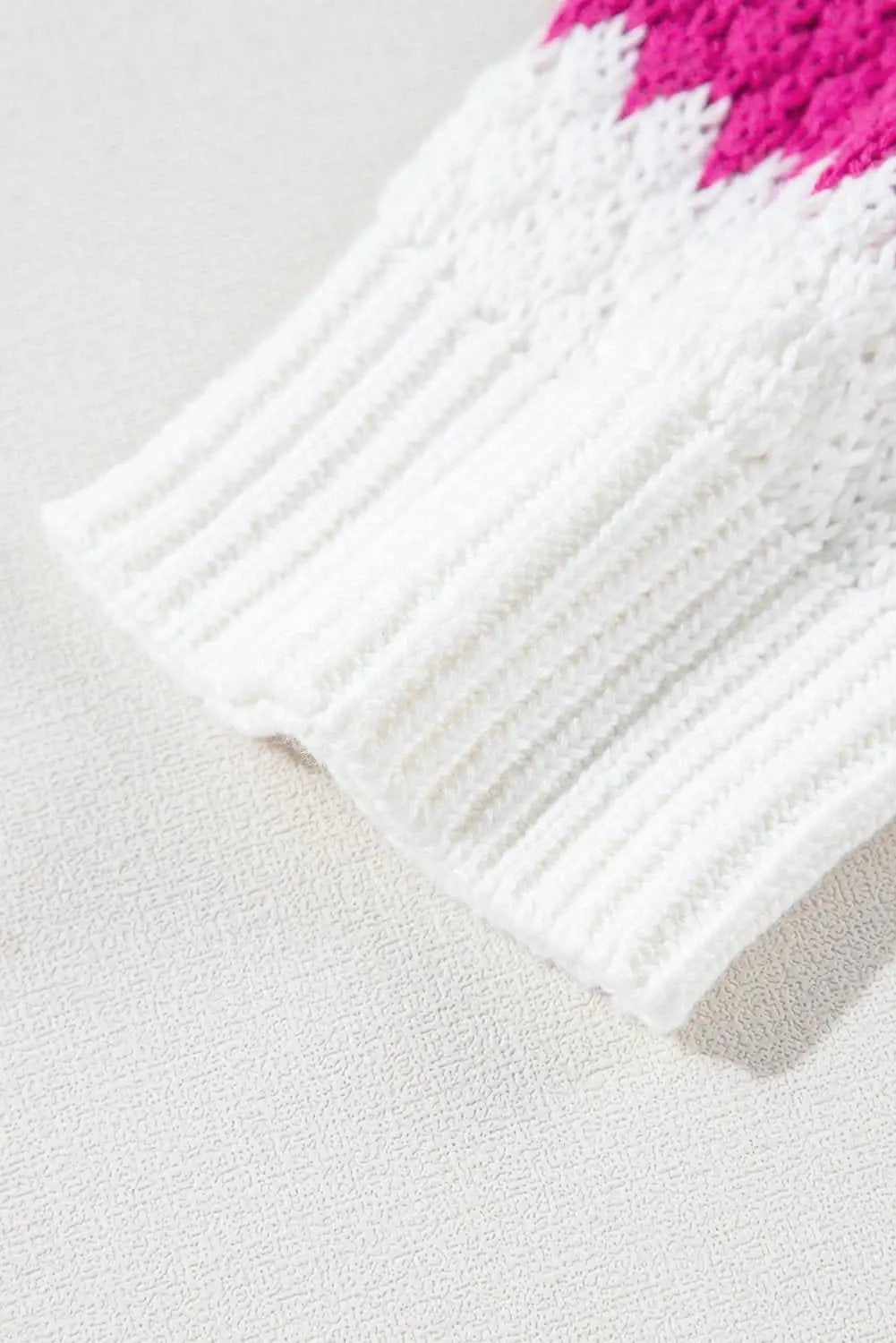 Pink Stripe V Neck Drop Shoulder Plus Size Sweater - Love Salve